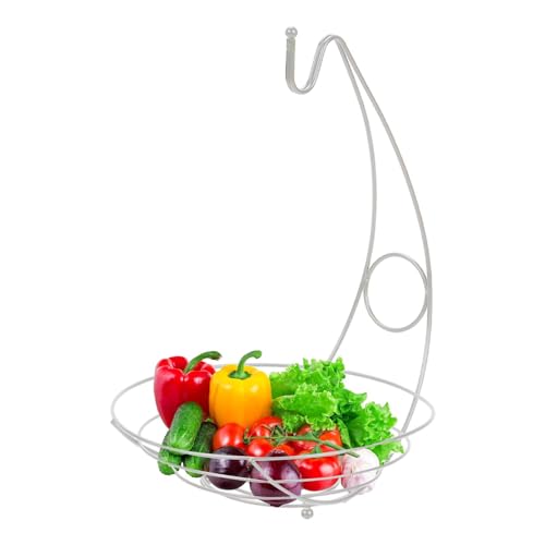 Aufbewahrungskorb für Obst- und Gemüsekorb, Obstkorbschale mit Bananenbügel, platzsparendes Design - Obstschalen, sicheres und farbbeständiges Material, Cont von Zvn Zojne