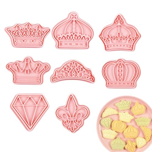 Ausstechformen Briefmarken, Ausstechformen in Kronenform | Keksformen für Briefmarken Princess Crown Cookie Cutter, Backformen Serie Prinzessin, 8 Stück, Waffelausstecher von Zvn Zojne