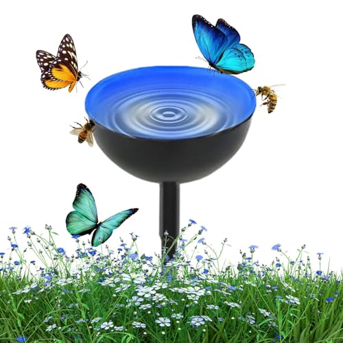 Bienen Tränke, Bienen Tränke für Garten | Bienen Wasserspender mit Metallpfähle, Stilvolle Dekoration von Metall Gartenschnitzpfähle, Verbesserung der Ästhetik von Zvn Zojne