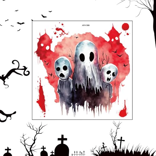 Blood Ghost Toilettendeckel-Aufkleber, Halloween-Toilettendeckel-Aufkleber, wasserdicht, gruselige Geister-Toilettenaufkleber | von Zvn Zojne