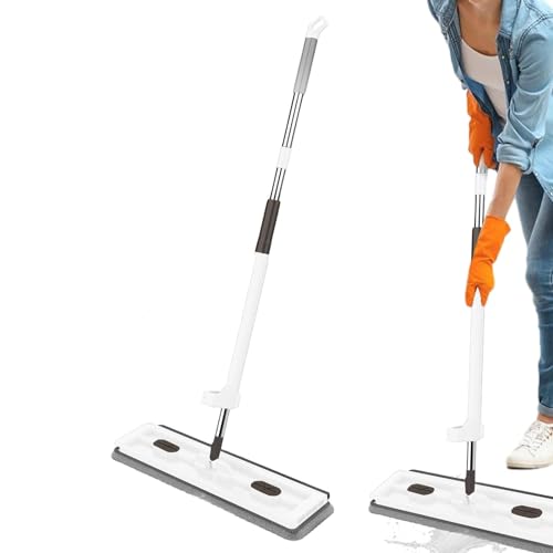Bodenwischer für Laminatböden, flacher Mopp – Bodenreinigungsmopp mit 2 wiederverwendbaren Mikrofaser-Mopp-Pads – Trocken- und Nasswischmopp für ca von Zvn Zojne
