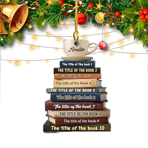 Buchliebhaber-Ornamente für Weihnachtsbaum, Buch-Ornament – Buchornamente aus Acryl, 2D zum Aufhängen, Weihnachtsbaum-Dekoration | Buch-Thema für Baum-Dekoration Buchliebhaber-Ornamente für Weihnachtsbaum, Buch-Ornament – Buchornamente aus Acryl, 2D zum Aufhängen, Weihnachtsbaum-Dekoration | Buch-Thema für Baum-Dekoration von Zvn Zojne