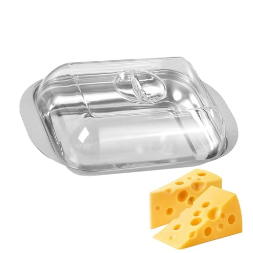 Butterhalter – luftdichter Butterbehälter | rutschfeste Butterdose mit Deckel | Butterbehälter aus Edelstahl | luftdichter Butterbehälter hält für L von Zvn Zojne