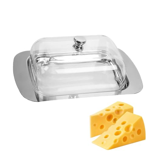 Butterhalter – luftdichter Butterbehälter | rutschfeste Butterdose mit Deckel | Butterbehälter aus Edelstahl | luftdichter Butterbehälter hält für L von Zvn Zojne