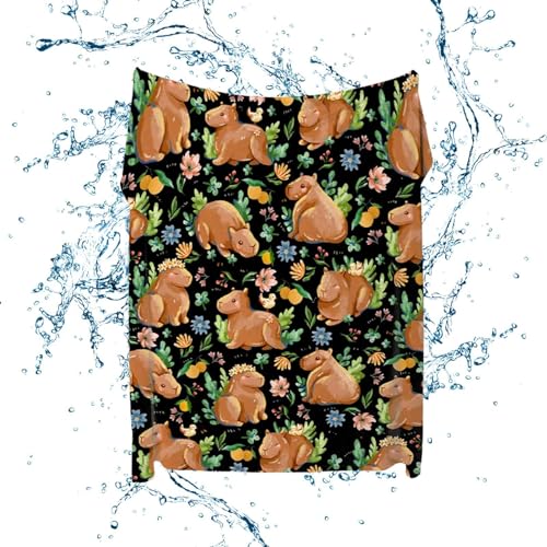 Capybaras Geschenk Decke für Mädchen und Jungen, Capybara Decke | Flanelldecken mit Capybaras Print, weiche warme Decke für Sofa oder Bett, gemütliche Decke Capyba von Zvn Zojne