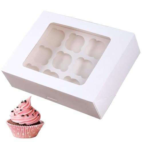 Cupcake-Schachteln aus Papier, Cupcake-Verpackungsbox | mit Fenster Muffinbox Bäckereiboxen Cupcake-Behälter | Praktische Bäckereikuchenbox, Süßigkeitenboxen, Suppor von Zvn Zojne