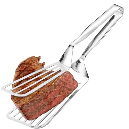 Doppelter Pfannenwender Flipper – Flippper Combo | Fischzange mit Klappwender | Fischwender | Fischwender | Ergonomische Grillwender zum Frittieren und Fli von Zvn Zojne