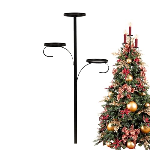 Dreifacher Baum – Weihnachtsbaumständer | Stabilisator für Kerzenständer, schwarz | Basis und Ständer für Baumspitze | Weihnachtstablett, Kerzenhalter, Dekoration für Wohnzimmertisch von Zvn Zojne