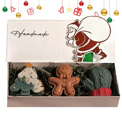 Duftkerzen für Weihnachten – Set mit 3 Duftkerzen für zu Hause | handgefertigte Weihnachtsdekorationskerzen | Kreative Soja-Kerzen für den Weihnachtsbaum von Zvn Zojne