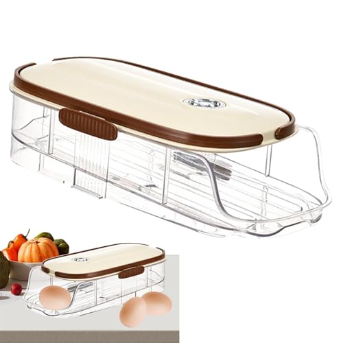 Eier-Organizer mit Rollen für Kühlschrank – Eierhalter für Kühlschrank | Eierspender mit seitlicher Tür des Kühlschranks | Eierhalter für rollenden Kühlschrank | Eierbehälter | Eierbehälter | von Zvn Zojne