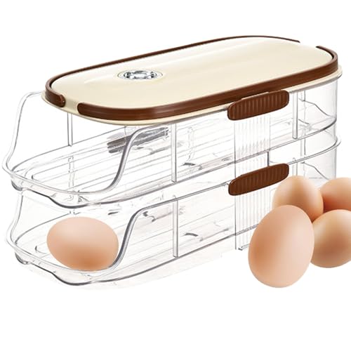 Eier-Organizer mit Rollen für Kühlschrank – Eierhalter für Kühlschrank | Eierspender mit seitlicher Tür des Kühlschranks | Eierhalter für rollenden Kühlschrank | Eierbehälter | Eierbehälter | von Zvn Zojne