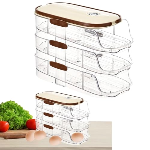 Eier-Organizer mit Rollen für Kühlschrank – Eierhalter für Kühlschrank | Eierspender mit seitlicher Tür des Kühlschranks | Eierhalter für rollenden Kühlschrank | Eierbehälter | Eierbehälter | von Zvn Zojne