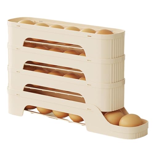 Eierhalter für Kühlschrank, Eierhalter für Kühlschrank | Eier-Organizer zum Rollen | Platzsparender Rollei-Spender und Organizer, mehrstufiger Eierhalter von Zvn Zojne