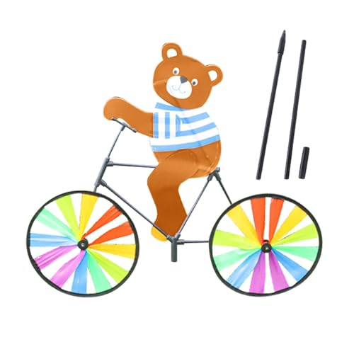 Fahrrad Windmühle Windmühle Outdoor Windmühle Ornamente Fahrradgarten Windmühle Ornamente | Reitfahrrad Windspinner in niedlicher Tierform für Rasen, Partys, Einrichtung von Zvn Zojne