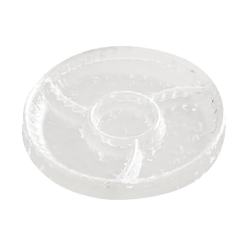 Geteiltes Serviertablett, Obsttablett, 4 Fächer unterteiltes Snacktablett, Snack-Box, Servierschalen, großes Mehrzweck-Serviertablett für Chips und Dips, Obst von Zvn Zojne