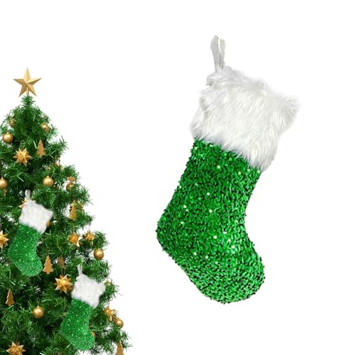 Glitzer Weihnachtsstrumpf Weihnachtsstrumpf Glitzer-Strumpf Weihnachtsstrumpf Glitzer Weihnachtstüten Glitzer Weihnachtstüten Weihnachtstüten Weihnachtsbaumschmuck Glitzer Plüsch Strümpfe für von Zvn Zojne