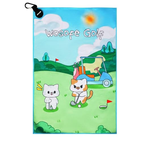Golf-Handtuch mit Magnet, Golf-Handtücher für Golftaschen | Magnetisches Golf-Trainingshandtuch | Lustiges Motiv Golf-Handtuch mit Waffelmuster inkl von Zvn Zojne