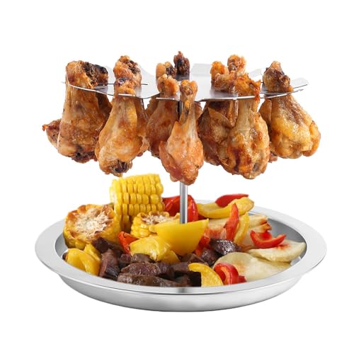 Hähnchenflügelhalter – Hähnchenschenkelhalter für Grill – Bräter aus Edelstahl mit Abtropfschale | Hähnchenschenkelhalter von Zvn Zojne