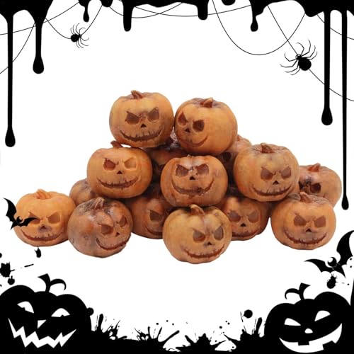 Halloween Kürbisse Miniatur Halloween Harz Kürbis | Halloween Miniatur Kürbis Figuren | Miniatur Kürbis aus Harz | 20 Stück Ornament Modell für aber von Zvn Zojne