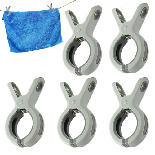 Handtuch-Clips, Handtuchhalter – 5 Stück Handtuchklammern für Kreuzfahrten, Strandstühle, große Wäscheklammern für Stühle, Liegestühle, Zubehör von Zvn Zojne