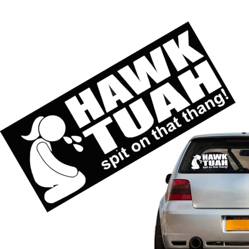 Hawks Tuah Autoaufkleber – Hawkk Tuah Spit On That Thing Aufkleber | Selbstklebende Kreative Hawks Tuah Auto Stoßstange Aufkleber Hawkk Tuah Spit On That Thang Aufkleber für Laptops Auto Fenster LKW von Zvn Zojne