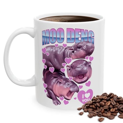 Hippo Kaffeetasse – Bierbecher mit Nilpferd-Druck, 350 ml | Keramiktasse Nilpferd mit bequemem Griff | warme Teetassen in Nilpferdform, Reisekaffeetasse für Milch, L von Zvn Zojne