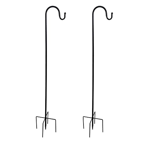 Hirtenhaken, 38 Zoll Vogelfütterungspfosten, verstellbare Metallpfähle Kleiderbügel mit 5 Zinken-Basis, Gartenbügel, robuste Haken für von Zvn Zojne