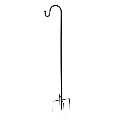 Hirtenhaken, 38 Zoll Vogelfütterungspfosten, verstellbare Metallpfähle Kleiderbügel mit 5 Zinken-Basis, Gartenbügel, robuste Haken für von Zvn Zojne