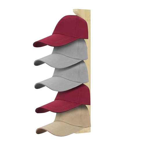 Hutständer für Baseballmützen – Wandbügel aus Holz zur Aufbewahrung von Hüten | Vertikaler Wandständer für Hüte und Mützen | Baseballhut-Display-Kleiderbügel für P Hutständer für Baseballmützen – Wandbügel aus Holz zur Aufbewahrung von Hüten | Vertikaler Wandständer für Hüte und Mützen | Baseballhut-Display-Kleiderbügel für P von Zvn Zojne