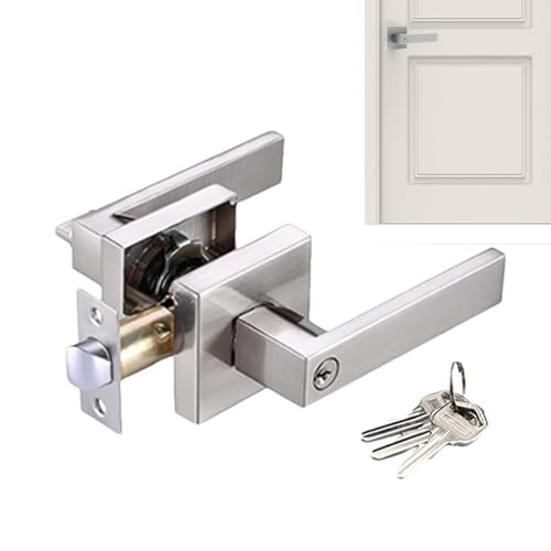 Innentürknöpfe mit Schloss – Innentürgriffe mit 3 Stangen | geräuscharmer Türgriff aus Aluminium mit Schlüsseln | robuster Türgriff für Eingangstüren von Zvn Zojne