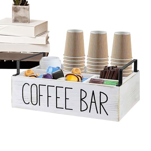 Kaffeestationsorganisator, Kaffeebar-Organizer aus Holz, tragbare Aufbewahrungsbox für Kaffee-Organizer, Gewürzorganizer mit großer Kapazität, Halterung für Kaffeepads von Zvn Zojne