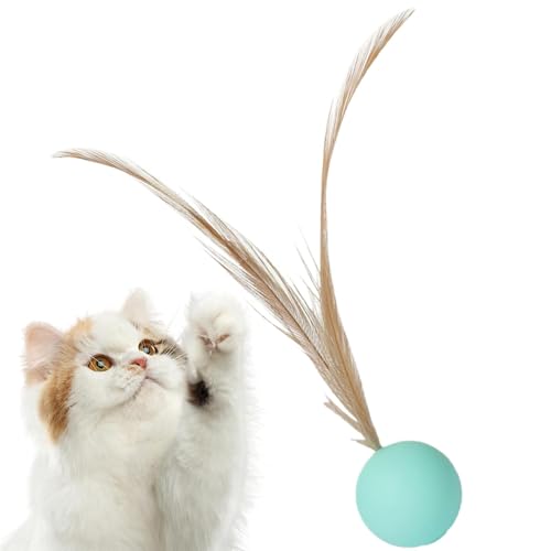 Katzenspielzeug mit Feder – Kauspielzeug für Katzen | beißfestes Silikonspielzeug für Haustiere | interaktiver springender Ball aus Gummi Katzenspielzeug mit Feder – Kauspielzeug für Katzen | beißfestes Silikonspielzeug für Haustiere | interaktiver springender Ball aus Gummi von Zvn Zojne