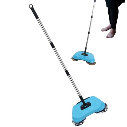 Kehrmaschine für Teppichkehrer, Teppichkehrer, nicht elektrischer Staubsauger, Haushaltsbesen, Kehrmaschine mit verstellbarem Griff zum Reinigen von Haaren, Obstschalen und Po von Zvn Zojne