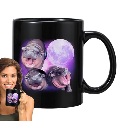 Keramik-Tasse, Kaffeetasse aus Keramik | Nilpferd Keramik-Kaffeetasse 350 ml, Teetasse | Reise-Kaffeetasse, Tee, Milch, Heißgetränke, Frühstückstasse für Verliebte von Zvn Zojne