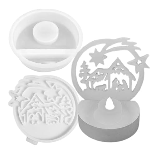 Krippenfiguren Silikonform Krippenszene Kerzenform - Krippenszene Weihnachts-Gussform | Handgemachte Weihnachtstischdekorationsform für Seife von Zvn Zojne