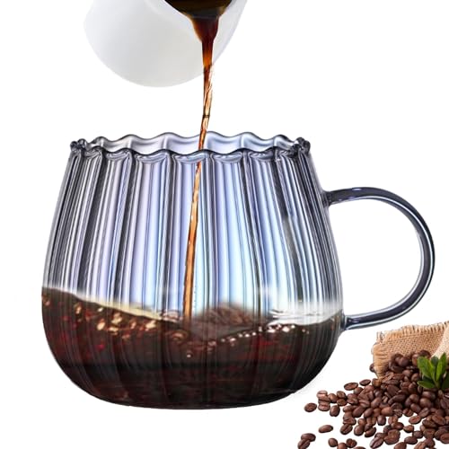 Kürbisförmige Tassen – Wasserkohlensäure 400 ml | Konvexe Kürbisbecher aus Glas mit Griff | Transparente Glastassen, Neuheit, Kaffeetassen, großes Fassungsvermögen, für Lai von Zvn Zojne