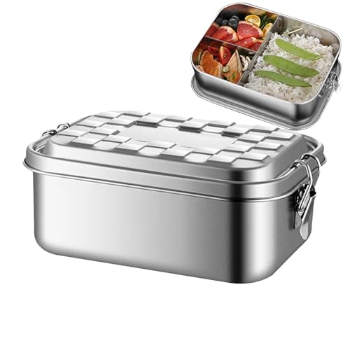 Lunchbox aus Edelstahl, Behälter aus Edelstahl für das Mittagessen | Aufbewahrungsbox für Mahlzeiten, Lunchbehälter aus Metall, wasserdicht, Snackbehälter aus Metall mit Deckel Lunchbox aus Edelstahl, Behälter aus Edelstahl für das Mittagessen | Aufbewahrungsbox für Mahlzeiten, Lunchbehälter aus Metall, wasserdicht, Snackbehälter aus Metall mit Deckel von Zvn Zojne