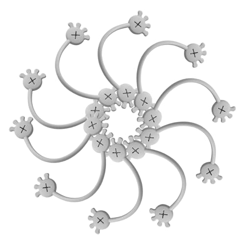 Magnetische Kabelbinder, aus Silikon, Magnetverschlüsse, 10 x Halterung aus Silikon in Handflächenform, Kühlschrankmagnete, Kabel-Organizer, wiederverwendbare Kabelführung von Zvn Zojne