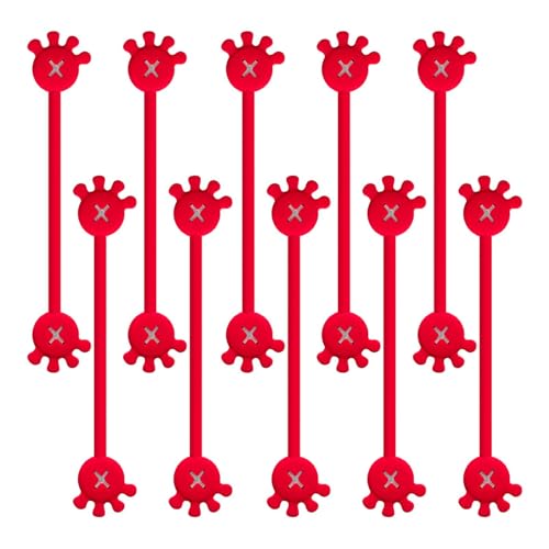Magnetische Kabelbinder, magnetische Kabelbinder, 10 x Handflächenform, gedrehte Silikonklammern, Lesezeichenclips, Kühlschrankmagnete, Kabelriemen, Kabel-Organizer von Zvn Zojne