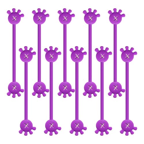 Magnetische Kordel-Clips, magnetische Kordel-Clips – 10 x Organizer aus Silikon in Handflächenform | Kabelmanagement, Buchmarkierungen, wiederverwendbare Kabelgurte von Zvn Zojne