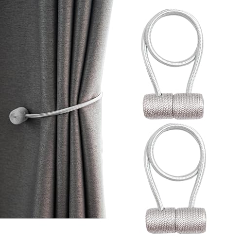 Moderne Vorhanghalter – 2 magnetische Schlaufen für Vorhänge | starke magnetische Vorhanghalter | Magnetband für Vorhänge | Raffhalter für Fensterdrapierung von Zvn Zojne