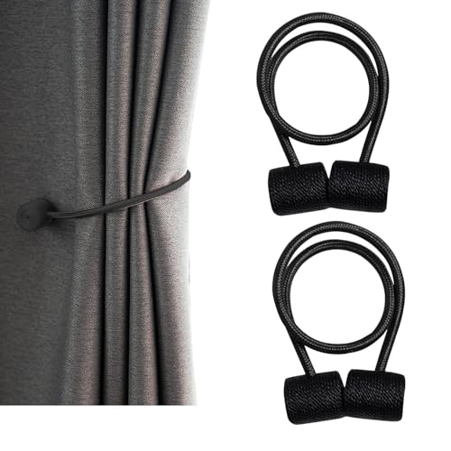 Moderne Vorhanghalter – 2 magnetische Schlaufen für Vorhänge | starke magnetische Vorhanghalter | Magnetband für Vorhänge | Raffhalter für Fensterdrapierung von Zvn Zojne
