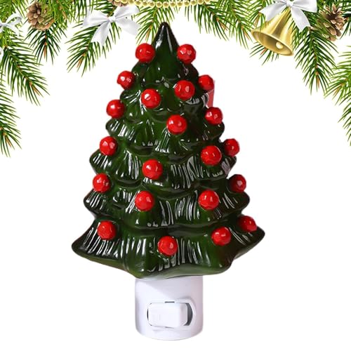 Nachtlicht zum Anschließen des Weihnachtsbaums, Nachtlicht zum Anschließen des Weihnachtsbaums, dekorative Tischlampe, Weihnachtslampe aus Kunstharz, für Schlafzimmer, Wohnzimmer, dekorative von Zvn Zojne