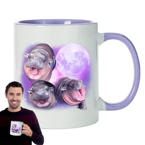 Nilpferd Kaffeetasse, Keramik-Kaffeetasse | Nilpferd Keramik-Kaffeetasse 350 ml, Teetasse | Reise-Kaffeetasse, Tee, Milch, Heißgetränke, Frühstückstasse für am von Zvn Zojne