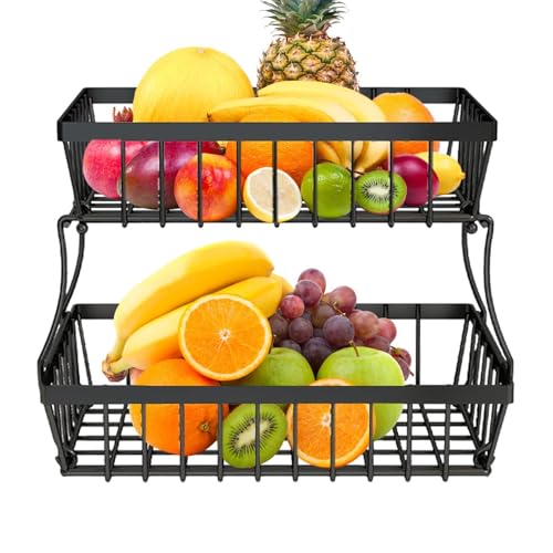 Obstaufbewahrungsständer, Küchen-Obst-Organizer, Aufbewahrungskorb, Obstkorb, 2-stufiger Obstständer, Lebensmittelaufbewahrungsorganisator, von Zvn Zojne