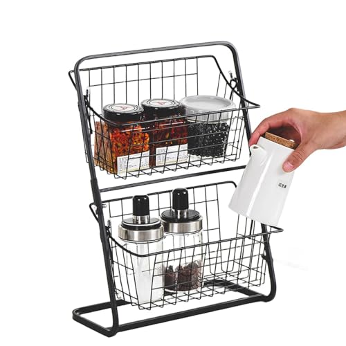 Obstkorb, Obstkorb mit 2 Ebenen, Obstständer für Theke, Metallschalen für Obst, Organizer für Küchentheke, Obstkorb für Küchentheke von Zvn Zojne