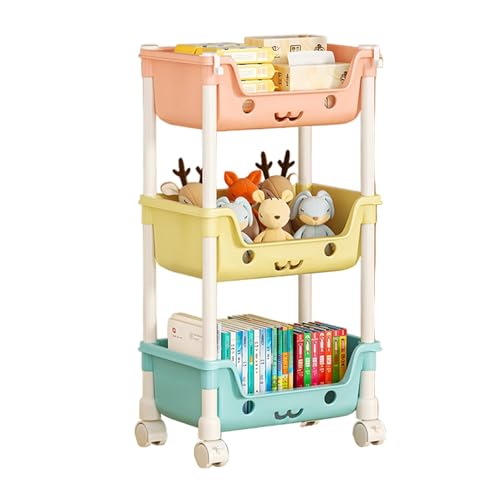 Organisation und Aufbewahrung des Spielzimmers, Eckaufbewahrung für Spielzeug, Ständer für mehrere Ebenen mit Rädern – Bücherregal für Spielzeuge, Bücherorganizer für das Schlafzimmer von Zvn Zojne