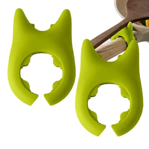 Pfannenwenderhalter, 2 Topfclips aus Silikon, verstellbarer Spatelhalter, rutschfester Löffelhalter, Pfannen-Organizer, Löffelablage, hitzebeständig Pfannenwenderhalter, 2 Topfclips aus Silikon, verstellbarer Spatelhalter, rutschfester Löffelhalter, Pfannen-Organizer, Löffelablage, hitzebeständig von Zvn Zojne
