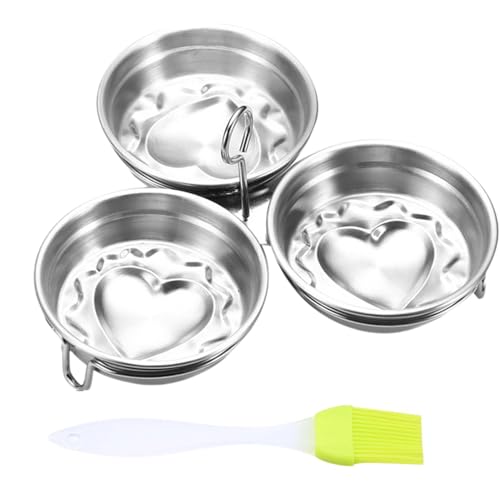 Pochierte Eierpfanne, pochierte Eierbecher | 3x Edelstahl pochierte Eiermaschine in Lebensmittelqualität | Antihaft-Dampfkocher mit Ständer, Spiegeleipfannkuchenform, Eierbecher für von Zvn Zojne