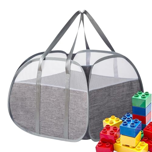 Pop-up-Wäschekorb – Faltbarer Wäschekorb 90 l | Wäschekörbe aus Mesh mit doppeltem Griff | atmungsaktiver Netzkorb, schmutzige Kleidung mit großem Fassungsvermögen für Badezimmer, V Pop-up-Wäschekorb – Faltbarer Wäschekorb 90 l | Wäschekörbe aus Mesh mit doppeltem Griff | atmungsaktiver Netzkorb, schmutzige Kleidung mit großem Fassungsvermögen für Badezimmer, V von Zvn Zojne